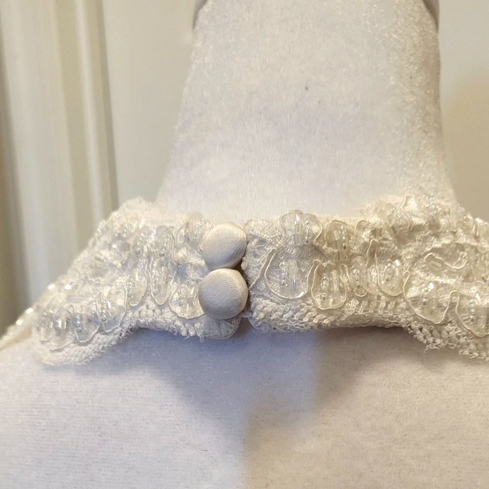 Da Vinci Modern Romantic White Orchid Boutique Gown Dress - Picture 12 of 16
